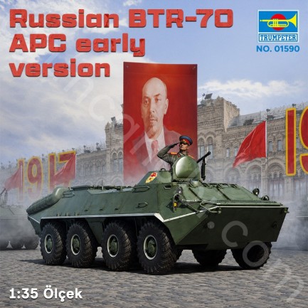 Trumpeter 01590 Russian BTR-70 APC early version Maket Model Kit - Thumbnail