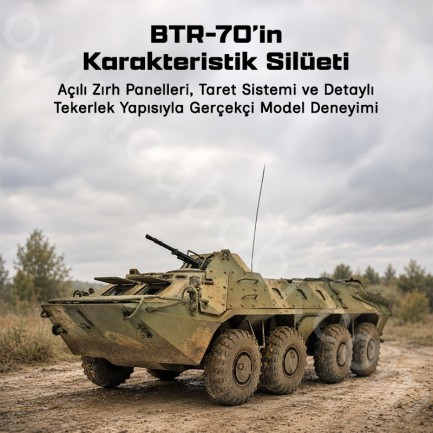 Trumpeter 01590 Russian BTR-70 APC early version Maket Model Kit - Thumbnail