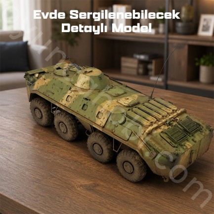 Trumpeter 01590 Russian BTR-70 APC early version Maket Model Kit - Thumbnail