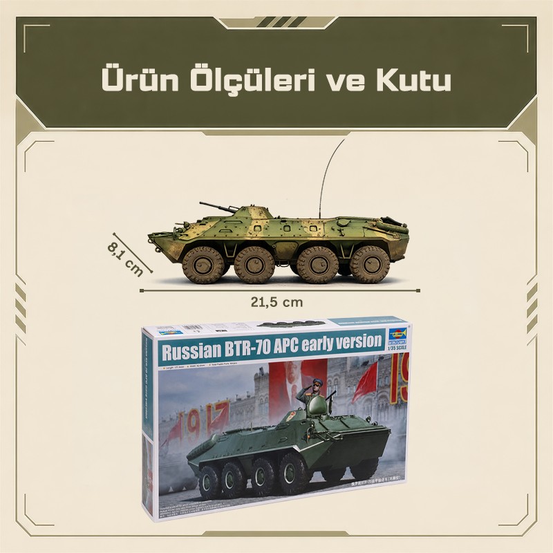 Trumpeter 01590 Russian BTR-70 APC early version Maket Model Kit