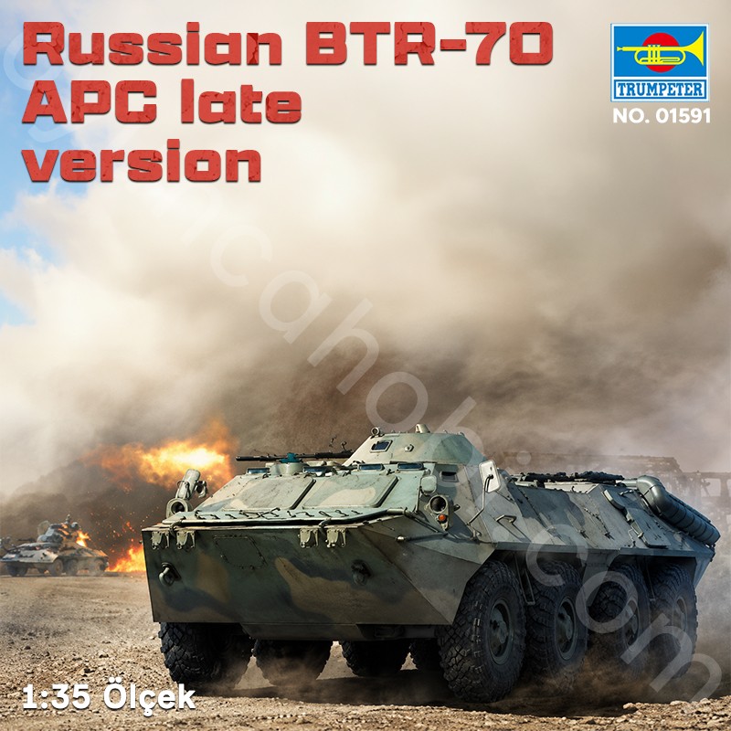 Trumpeter 01591 Russian BTR-70 APC late version Maket Model Kit