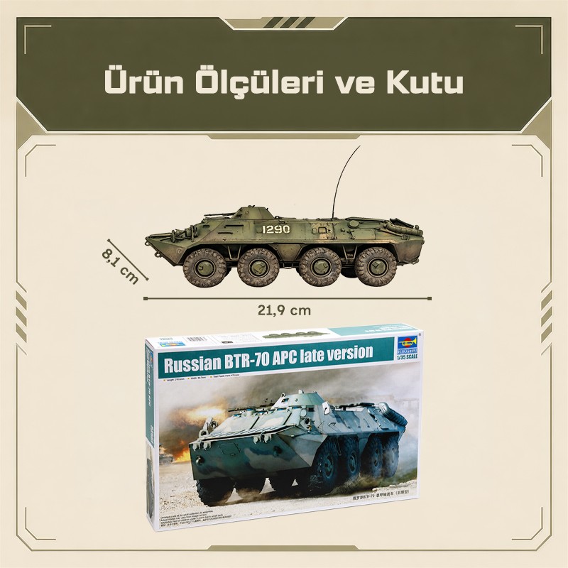 Trumpeter 01591 Russian BTR-70 APC late version Maket Model Kit