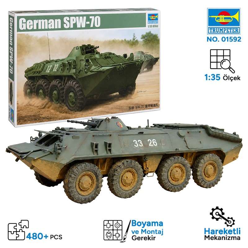 Trumpeter 01592 German SPW-70 Maket Model Kit