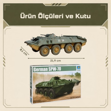 Trumpeter 01592 German SPW-70 Maket Model Kit - Thumbnail