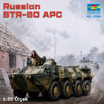 Trumpeter 01594 Russian BTR-80 APC Maket Model Kit - Thumbnail