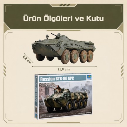 Trumpeter 01594 Russian BTR-80 APC Maket Model Kit - Thumbnail