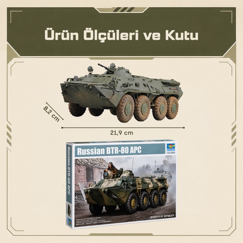 Trumpeter 01594 Russian BTR-80 APC Maket Model Kit