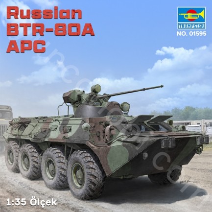 Trumpeter 01595 Russian BTR-80A APC Maket Model Kit - Thumbnail