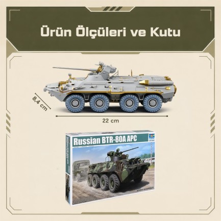 Trumpeter 01595 Russian BTR-80A APC Maket Model Kit - Thumbnail