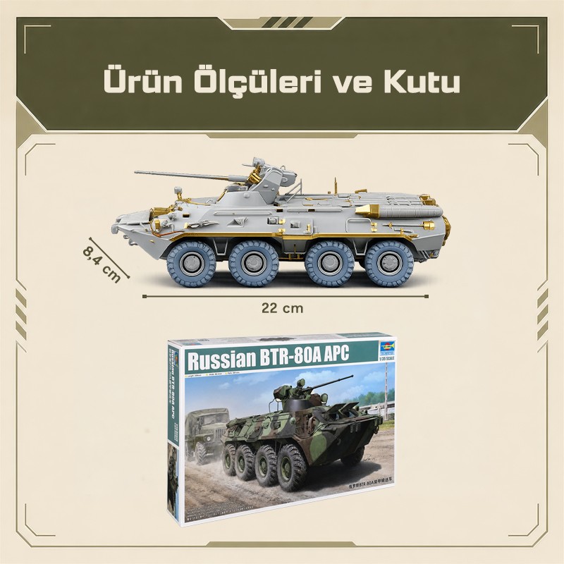 Trumpeter 01595 Russian BTR-80A APC Maket Model Kit