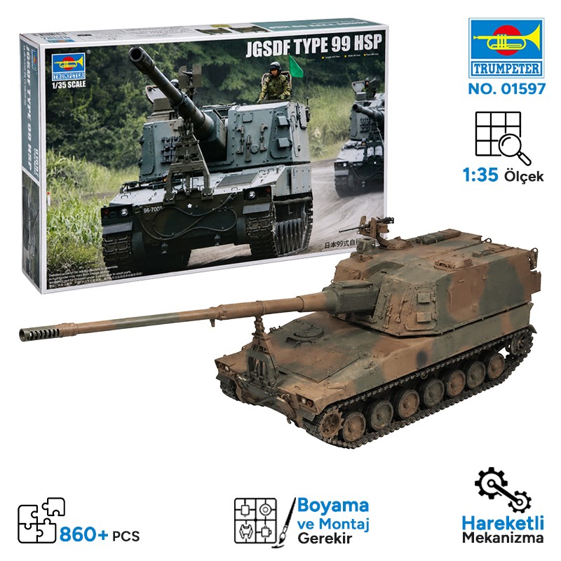 Trumpeter 01597 JGSDF TYPE 99 SPH Maket Model Kit