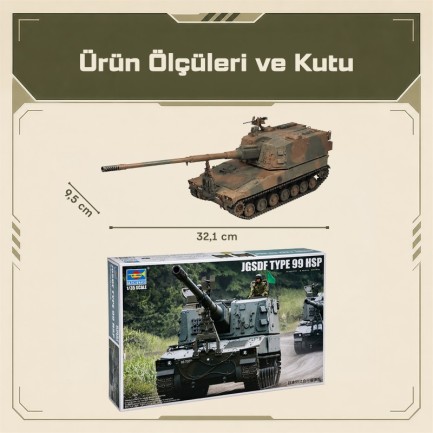Trumpeter 01597 JGSDF TYPE 99 SPH Maket Model Kit - Thumbnail