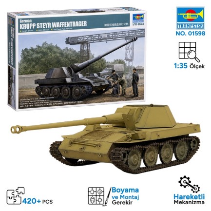 Trumpeter - Trumpeter 01598 German KRUPP STEYR WAFFENTRAGER Maket Model Kit