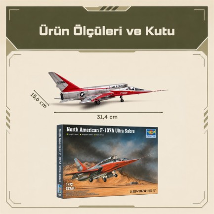 Trumpeter 01605 F-107A U-sabre Maket Model Kit - Thumbnail