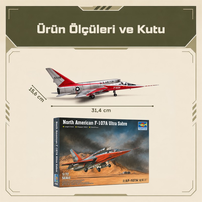 Trumpeter 01605 F-107A U-sabre Maket Model Kit