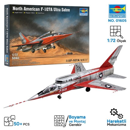 Trumpeter - Trumpeter 01605 F-107A U-sabre Maket Model Kit