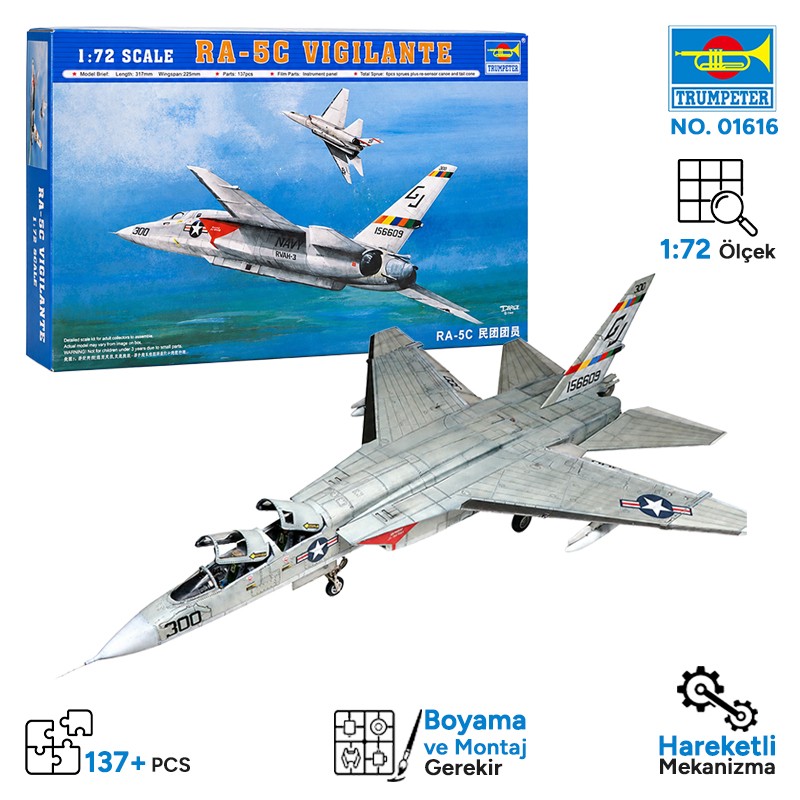Trumpeter 01616 Aircraft- RA-5C Vigilante Maket Model Kit