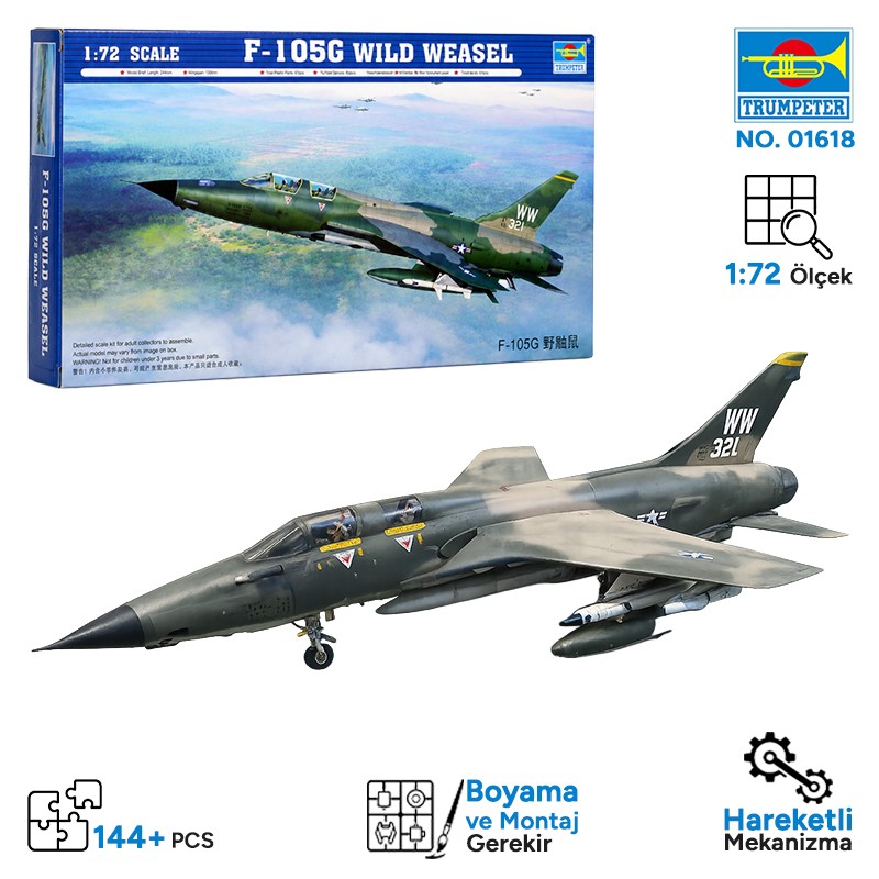Trumpeter 01618 F-105G Thunderchief Maket Model Kit