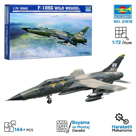 Trumpeter - Trumpeter 01618 F-105G Thunderchief Maket Model Kit
