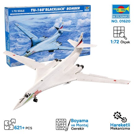 Trumpeter - Trumpeter 01620 Aircraft-TU-160“Blackjack” Bomber Maket Model Kit