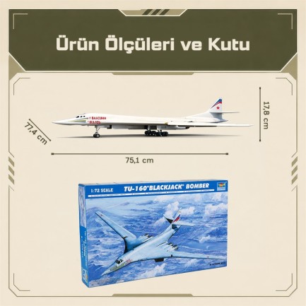 Trumpeter 01620 Aircraft-TU-160“Blackjack” Bomber Maket Model Kit - Thumbnail