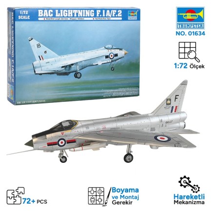 Trumpeter 01634 English Electric (BAC) Lightning F.1A/F.2 Maket Model Kit - Thumbnail