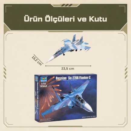 Trumpeter 01645 Russian Su-27UB Flanker C Fighter Maket Model Kit - Thumbnail
