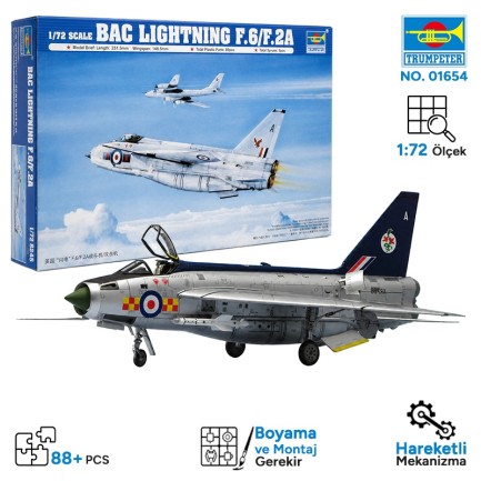 Trumpeter - Trumpeter 01654 English Electric (BAC) Lightning F.2A/F.6 Maket Model Kit