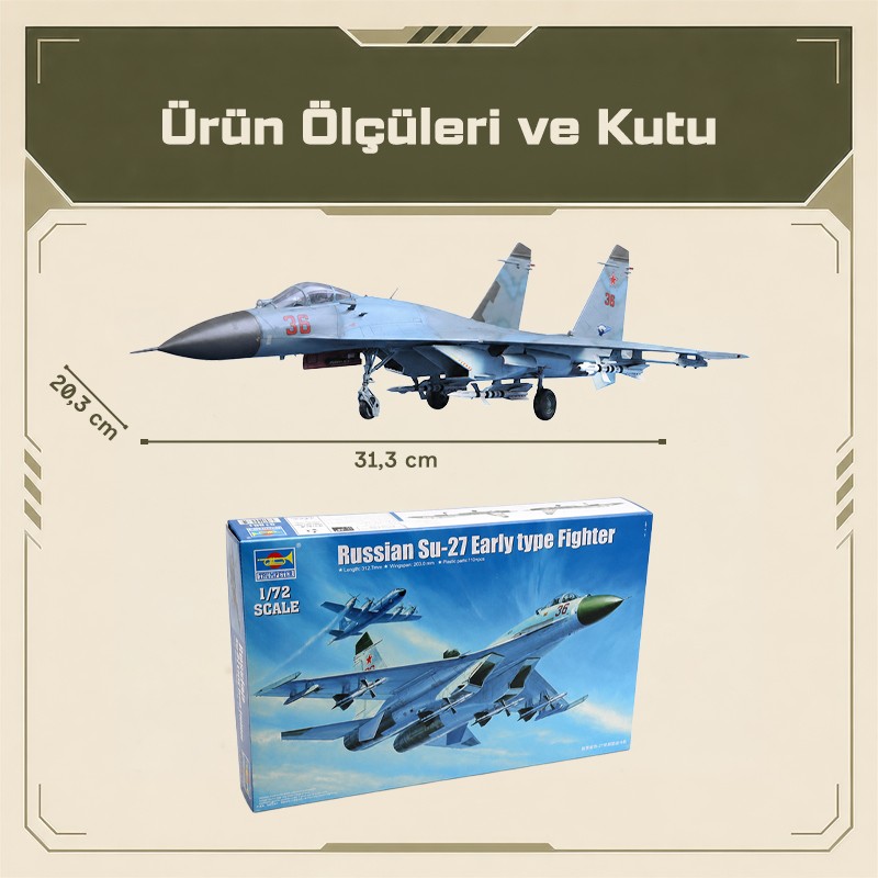 Trumpeter 01661 Russian Su-27 Early type Fighter Maket Model Kit