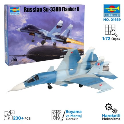 Trumpeter - Trumpeter 01669 Russian Su-33UB Flanker D Maket Model Kit