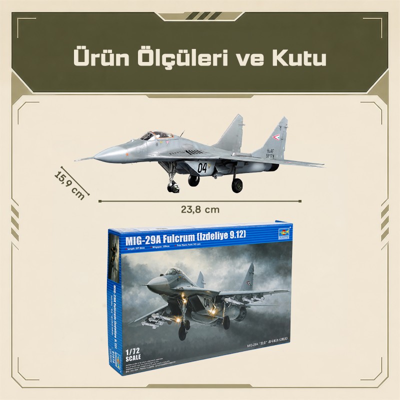 Trumpeter 01674 MIG-29A Fulcrum (Izdeliye 9.12) Maket Model Kit