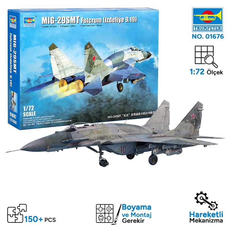 Trumpeter 01676 MIG-29SMT Fulcrum (Izdeliye 9.19) Maket Model Kit