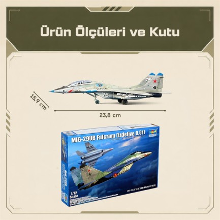 Trumpeter 01677 MIG-29UB Fulcrum (Izdeliye 9.51) Maket Model Kit - Thumbnail