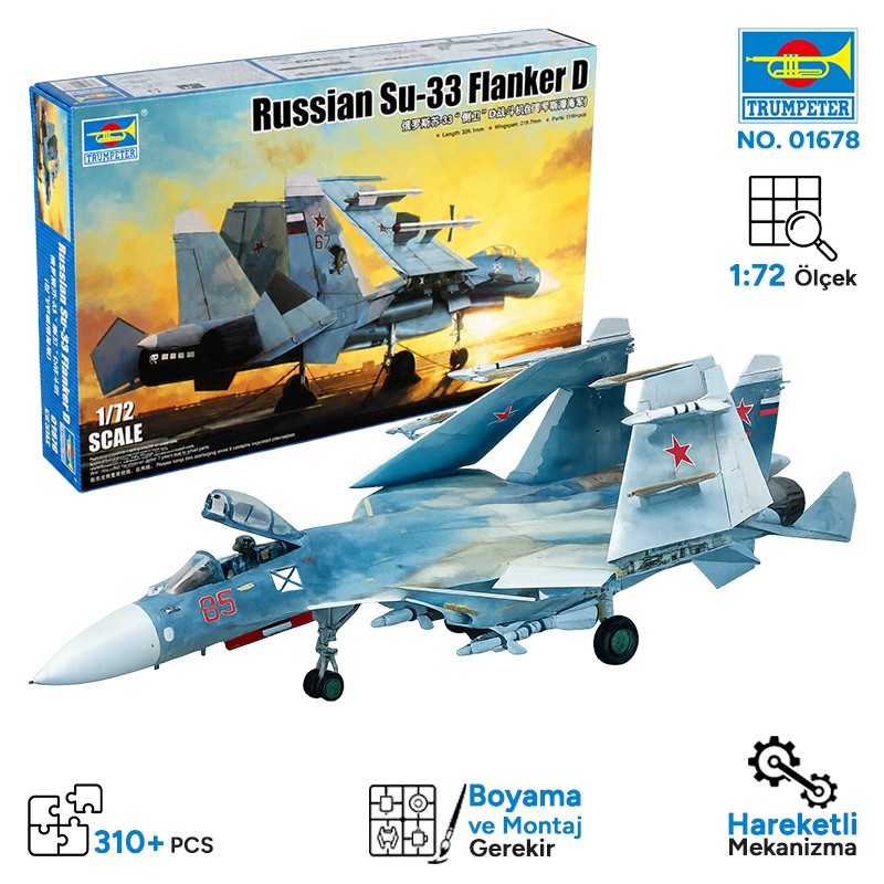 Trumpeter 01678 Russian Su-33 Flanker D Maket Model Kit