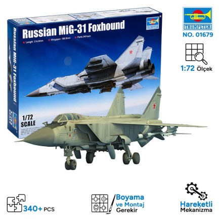 Trumpeter - Trumpeter 01679 Russian MiG-31 Foxhound Maket Model Kit