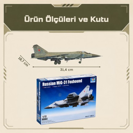 Trumpeter 01679 Russian MiG-31 Foxhound Maket Model Kit - Thumbnail
