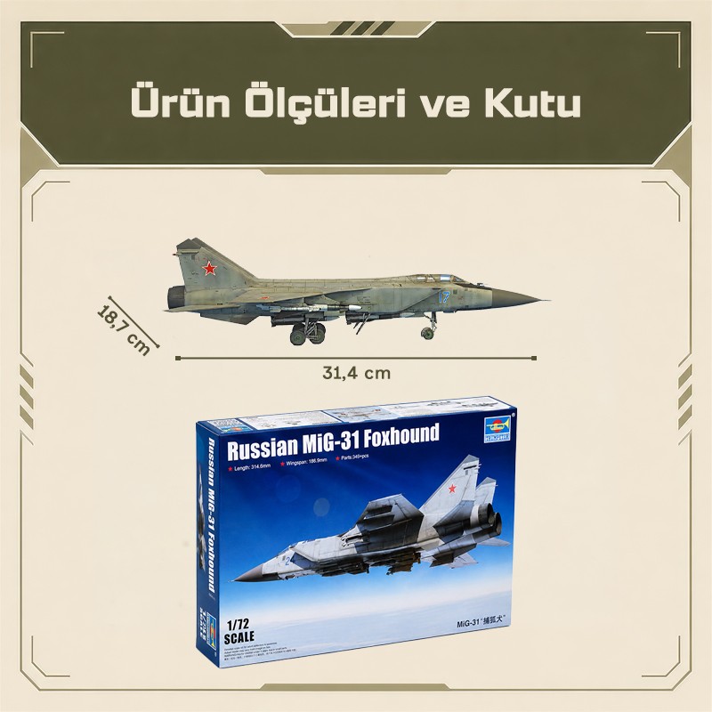 Trumpeter 01679 Russian MiG-31 Foxhound Maket Model Kit