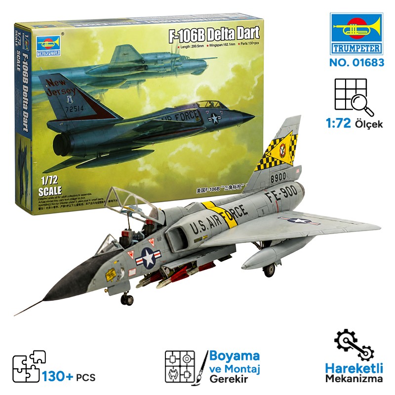 Trumpeter 01683 US F-106B Delta Dart Maket Model Kit