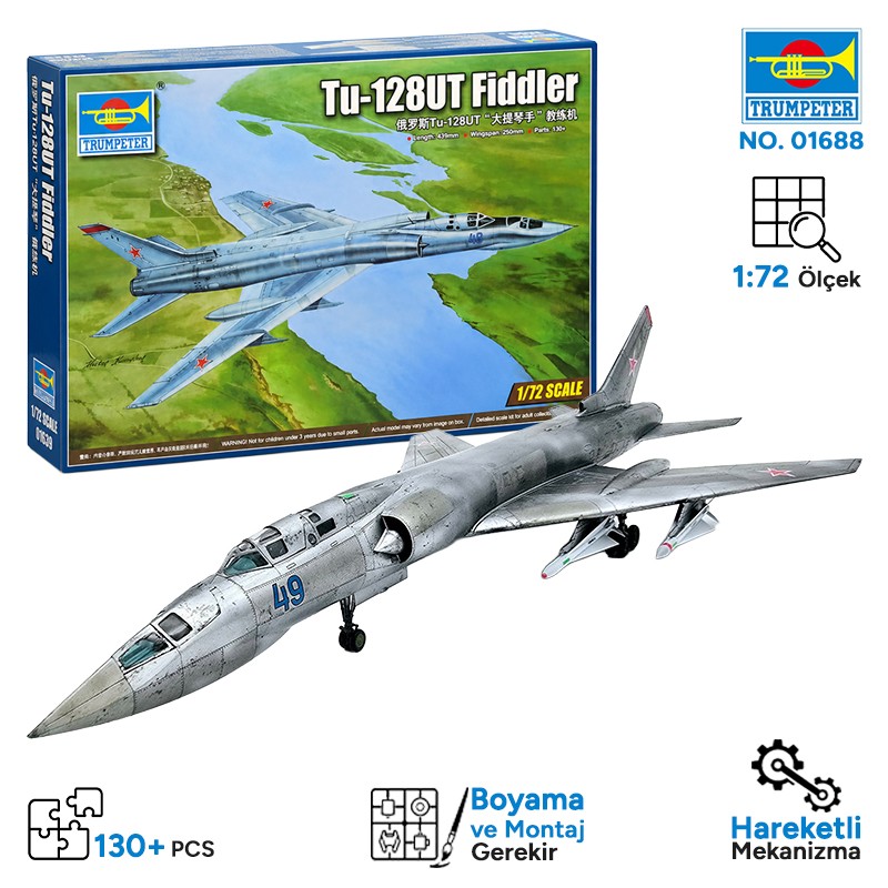 Trumpeter 01688 Tu-128UT Fiddler Maket Model Kit