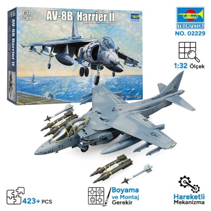 Trumpeter - Trumpeter 02229 AV-8B Harrier II Maket Model Kit