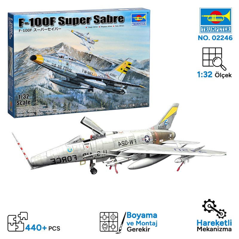 Trumpeter 02246 F-100F Super Sabre Maket Model Kit