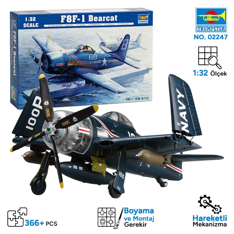 Trumpeter 02247 F8F-1 Bearcat Maket Model Kit