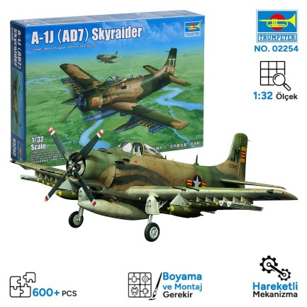 Trumpeter - Trumpeter 02254 A-1J AD-7 Skyraider Maket Model Kit