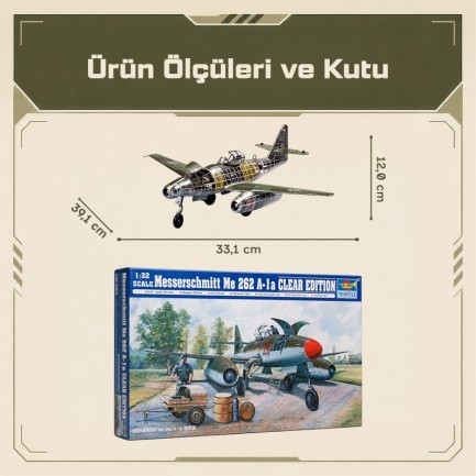 Trumpeter 02261 Messerchmitt Me 262 A-1a clear edition Maket Model Kit - Thumbnail