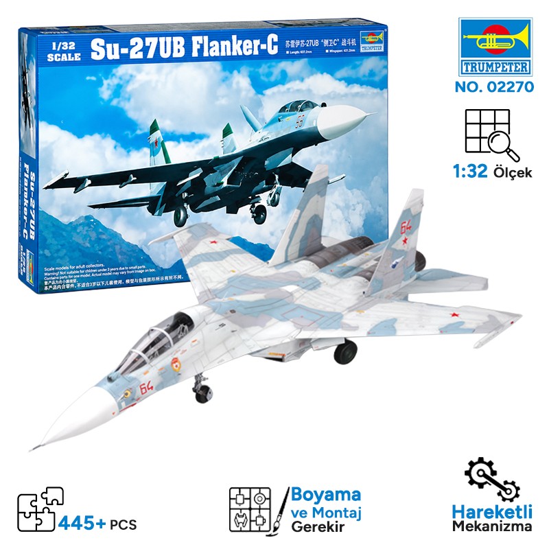 Trumpeter 02270 Su-27UB Flanker-C Maket Model Kit