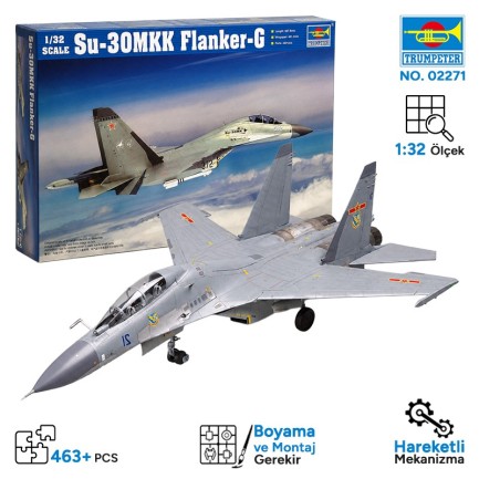 Trumpeter - Trumpeter 02271 Su-30MKK Flanker-G Maket Model Kit