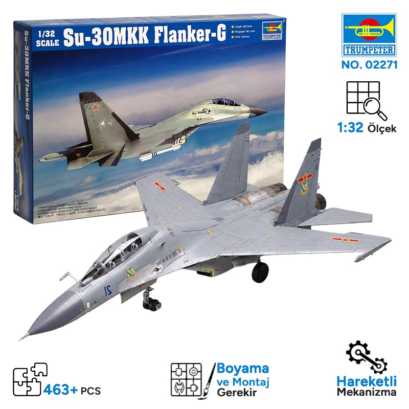 Trumpeter 02271 Su-30MKK Flanker-G Maket Model Kit