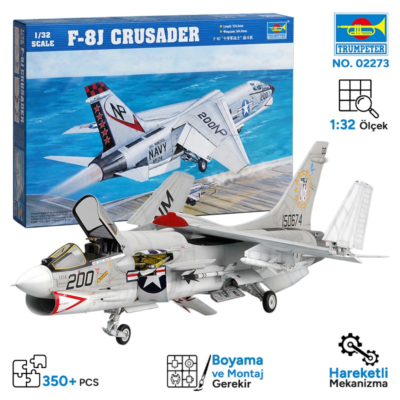 Trumpeter 02273 F-8J Crusader Maket Model Kit