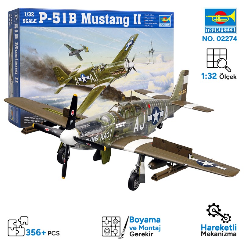 Trumpeter 02274 P-51 B Mustang Maket Model Kit