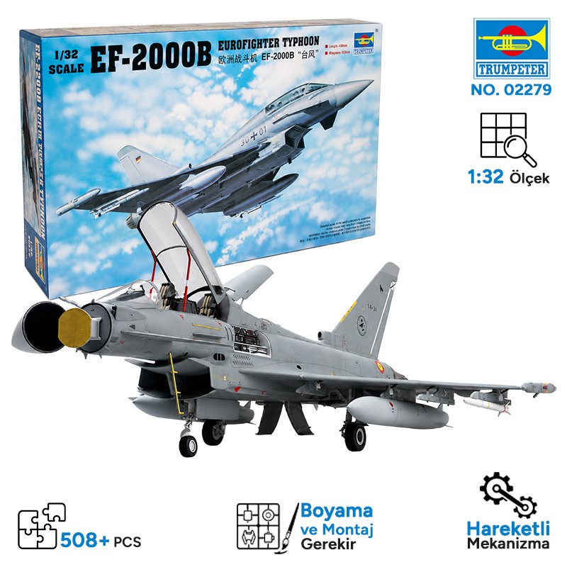 Trumpeter 02279 EF-2000B Eurofighter Typhoon Maket Model Kit